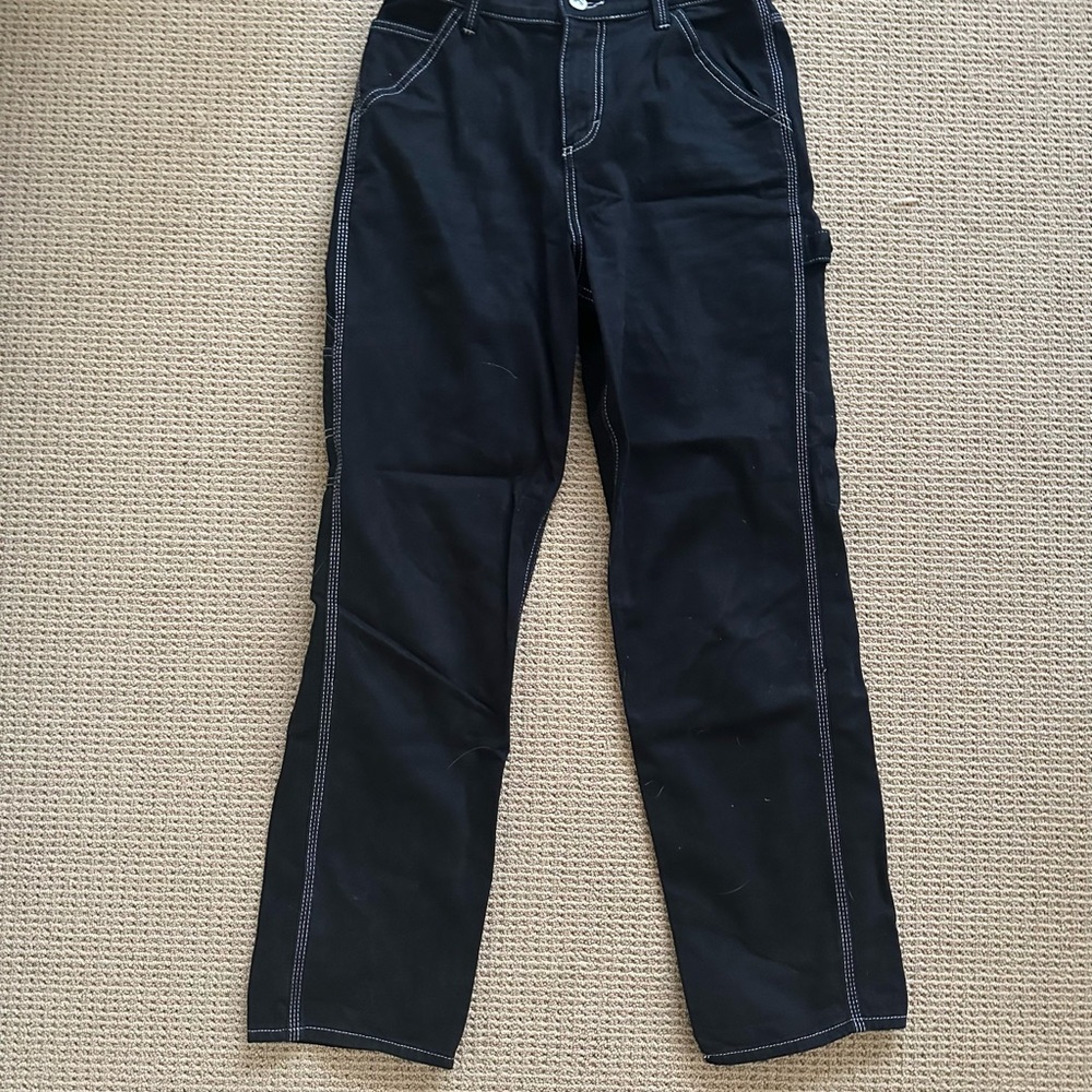 Black Pants with White Stitching